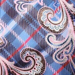 Verse 9 IX Maurizio $100 Pink‎ Paisley Plaid Silk Tie Designer Maximalist